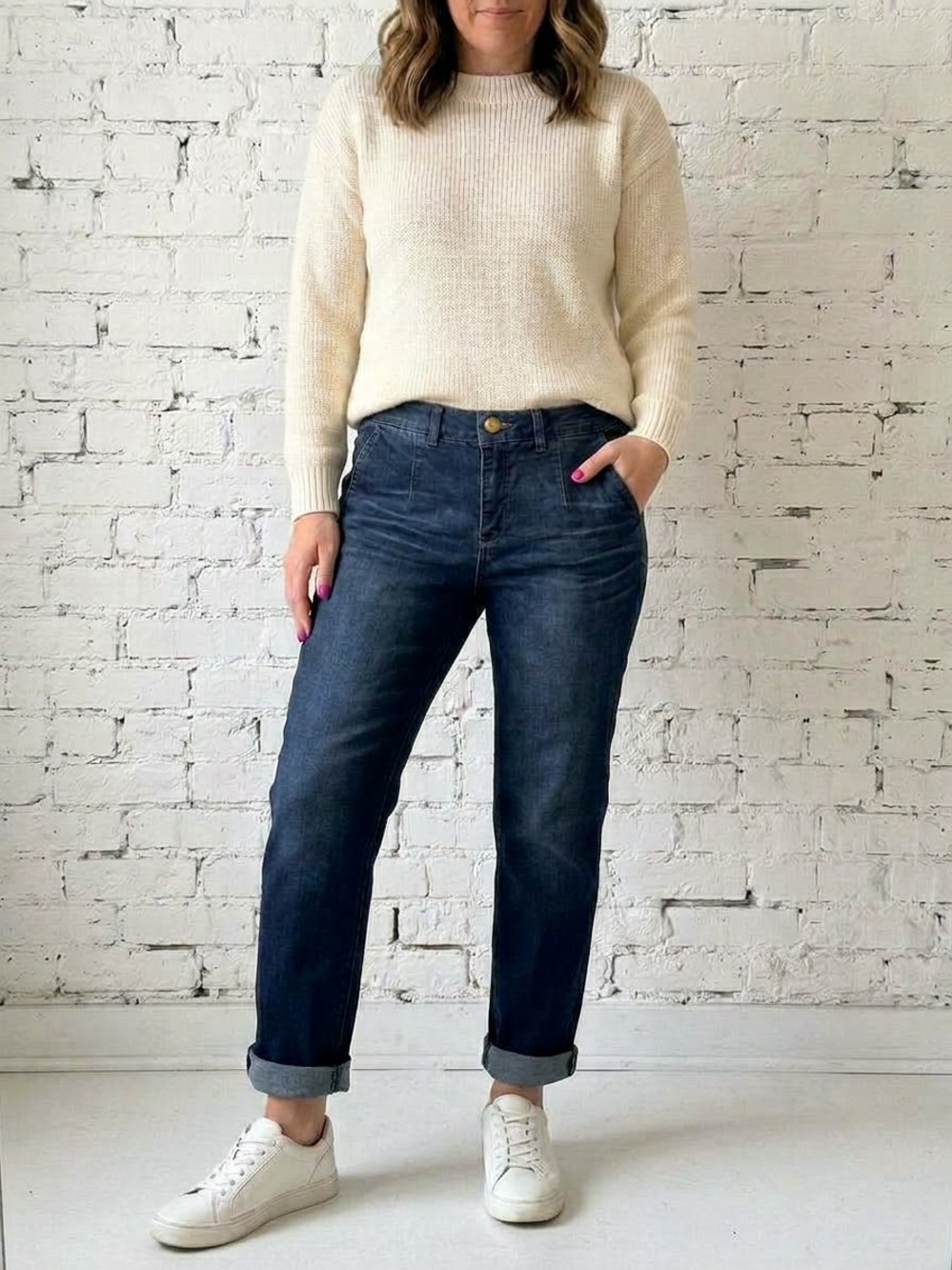 Democracy NWOT Absolution Cuffed Stretch Girlfriend Jeans Size 8 (30x27/29)